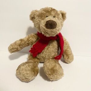 Gund Shakespeare Teddy Bear Plush Red Scarf Stuffed Animal Toy 12”